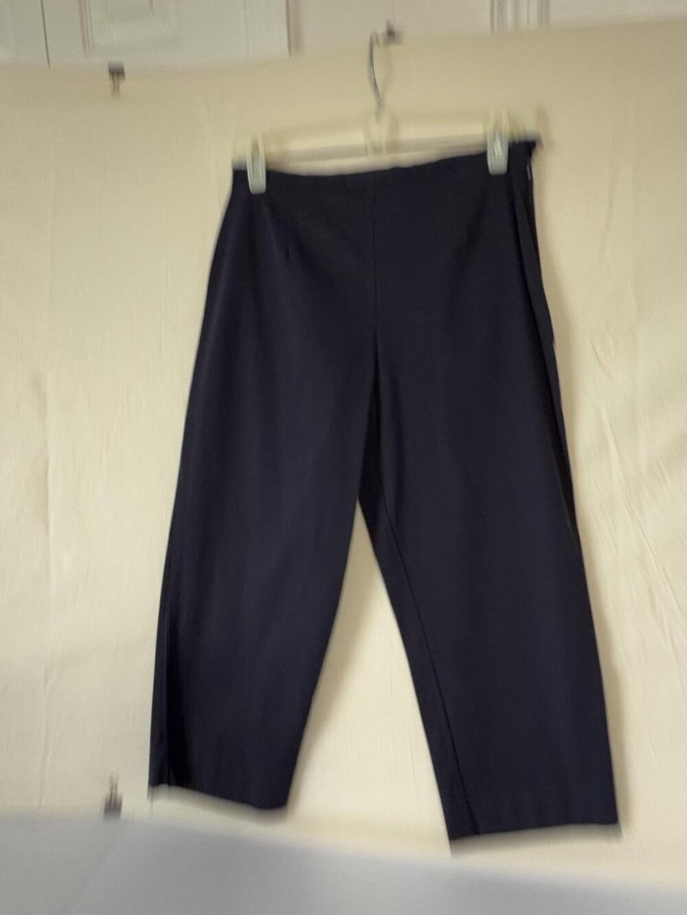 Components Sportswear Capri Pants Womens 8 Blue Solid Stretch Twill Side Zip